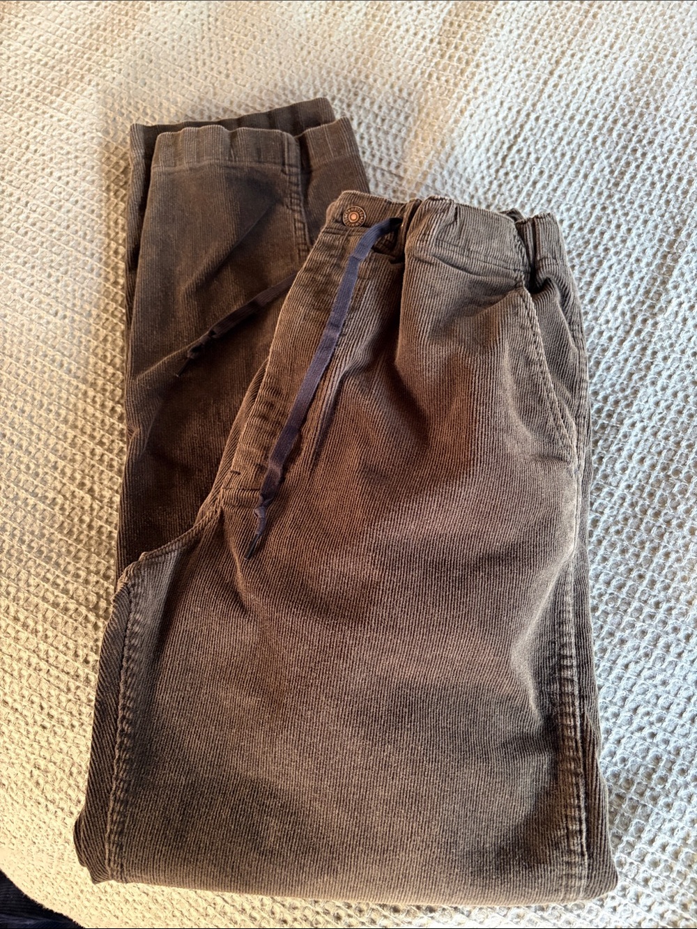 OrSlow Men's Corduroy Drawstring Pants - olive green (damage)